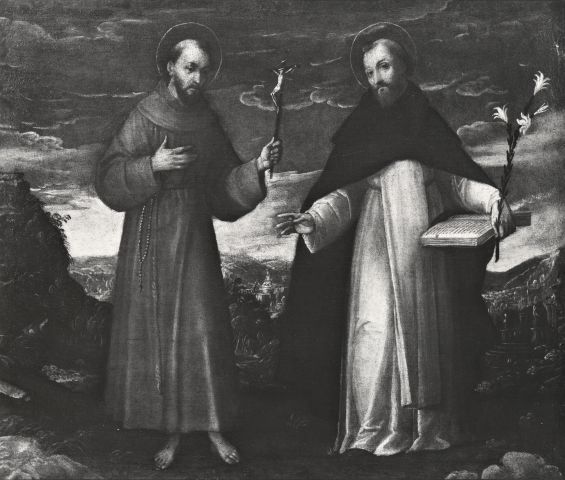 Anonimo — Anonimo ferrarese - sec. XVII - San Francesco d'Assisi e san Domenico — insieme